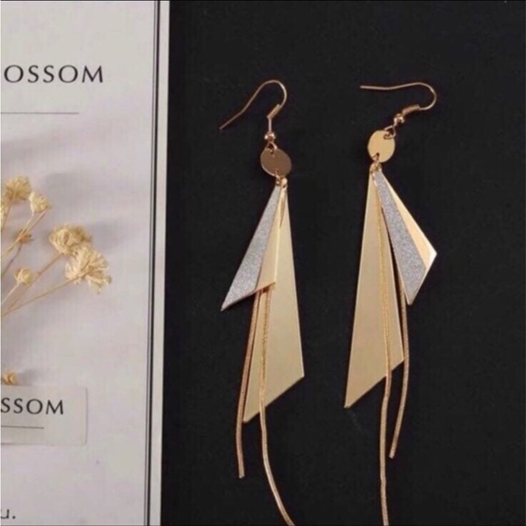 Jewelry - Geometric Leaf Frosted Earrings
